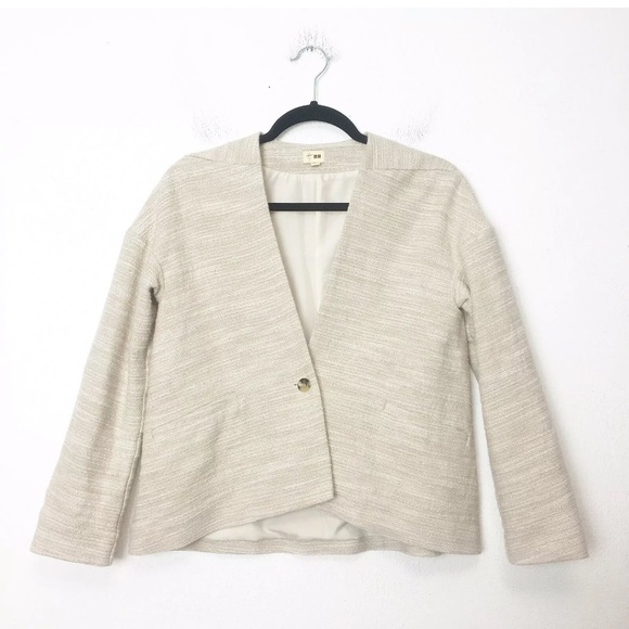 Uniqlo Jackets & Blazers - Uniqlo Hana Tajima Tweed One Button Boxy Jacket